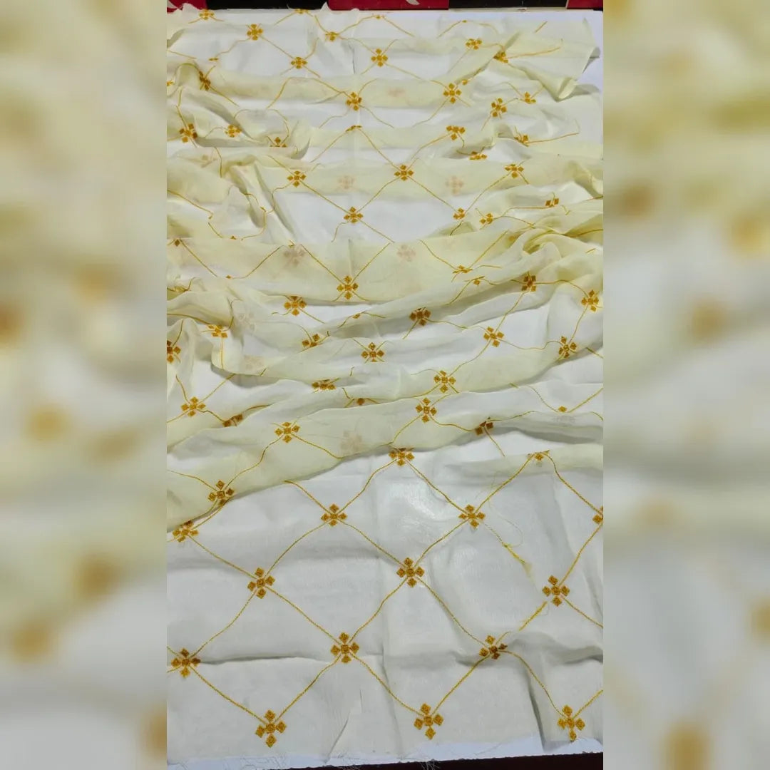 3PC Luxury Lawn | Bamber Chiffon Embroidered Duppata