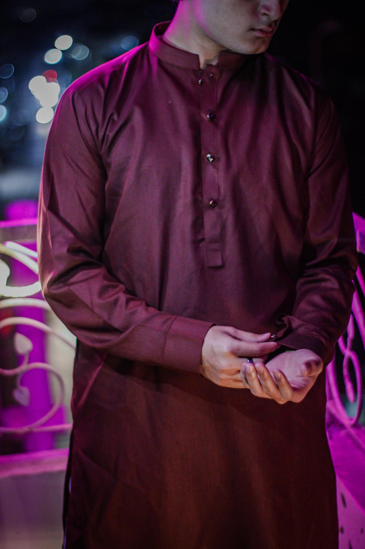 MAROON STYLE MAROON MEN'S WASH & WEAR KURTA