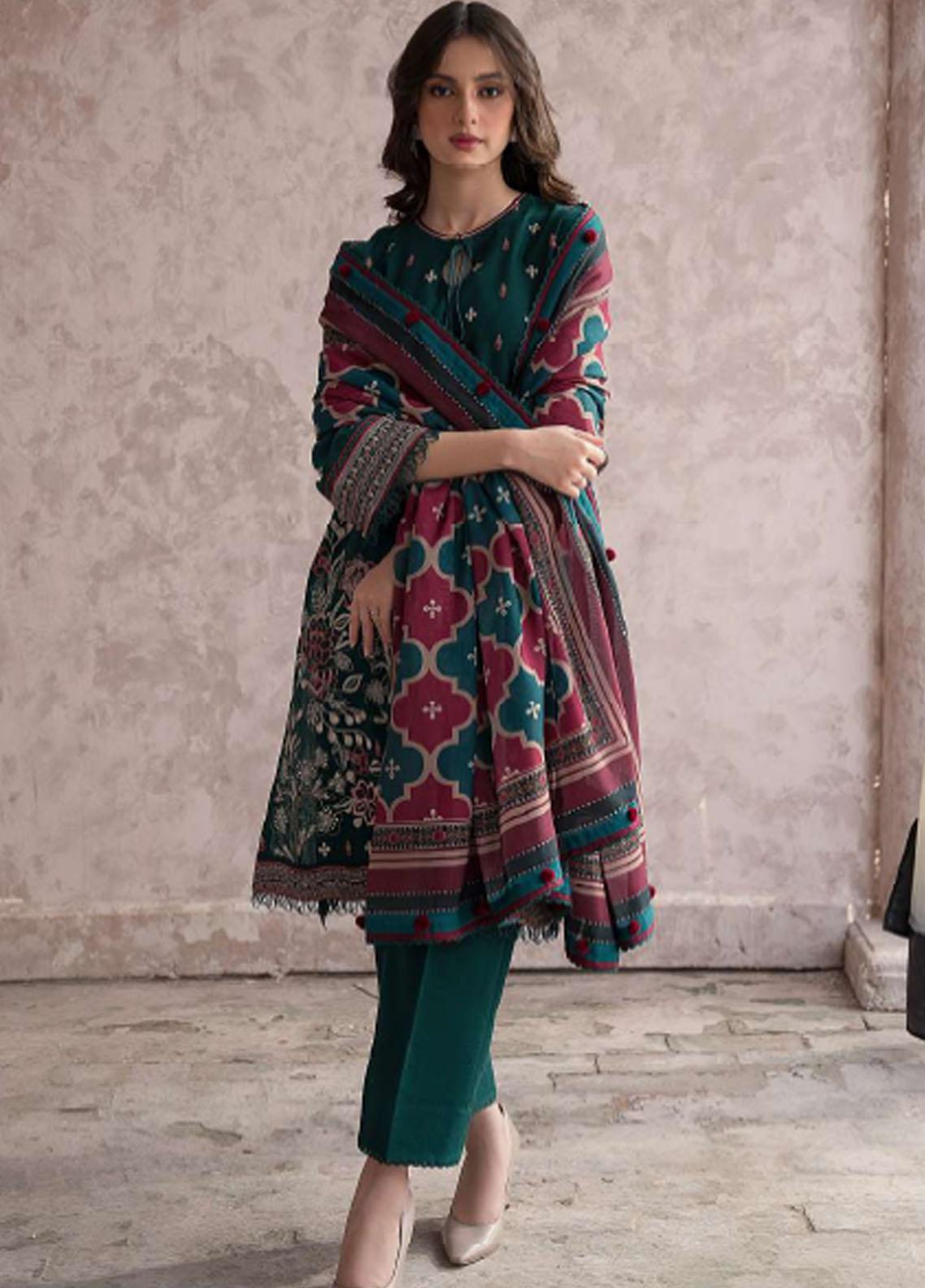 Unstitched 3-Piece Outfit with Elegant Embroidery Detailing