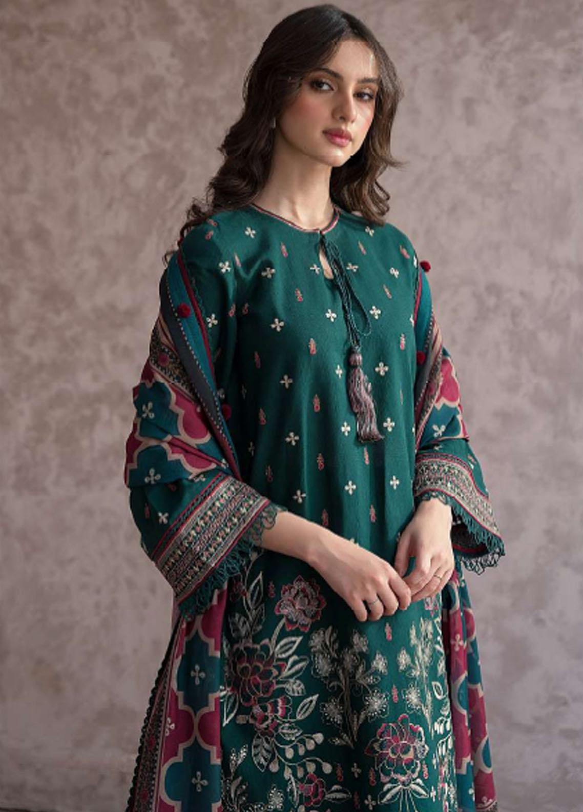 Unstitched 3-Piece Outfit with Elegant Embroidery Detailing
