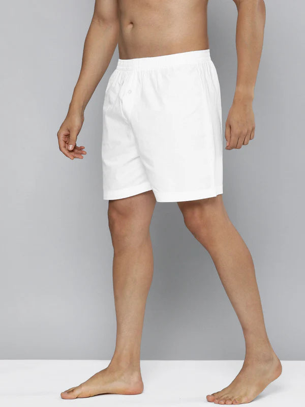 Men’s White Boxer Shorts – Soft Single Jersey Fabric