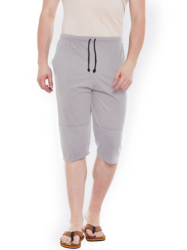 Smoke Grey Soft Jersey Shorts for Men